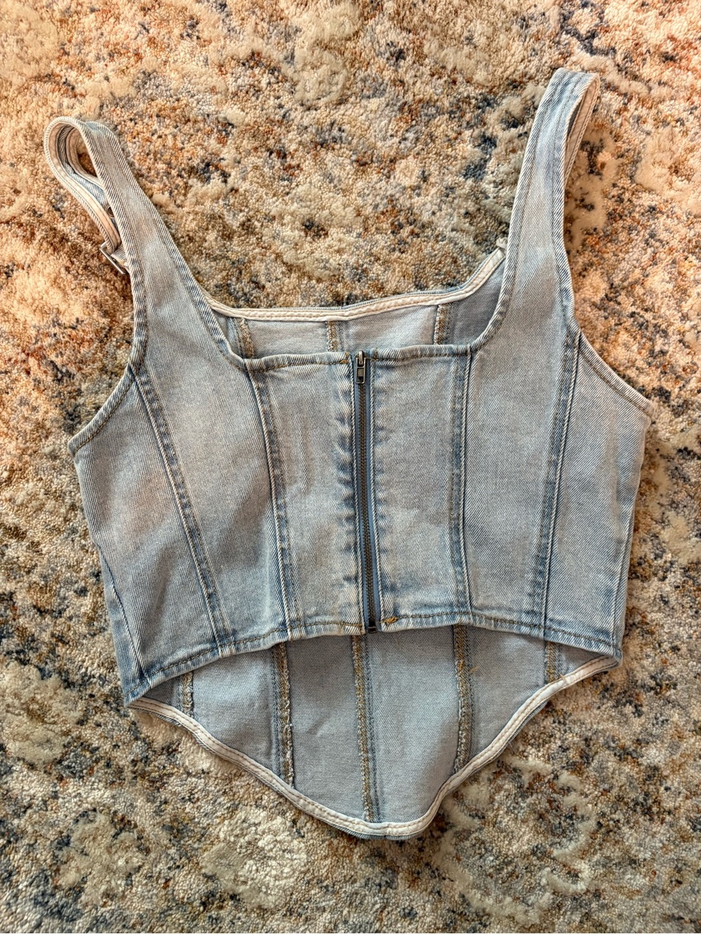 wild fable Light Wash Denim Corset Tank - Picture 3 of 4